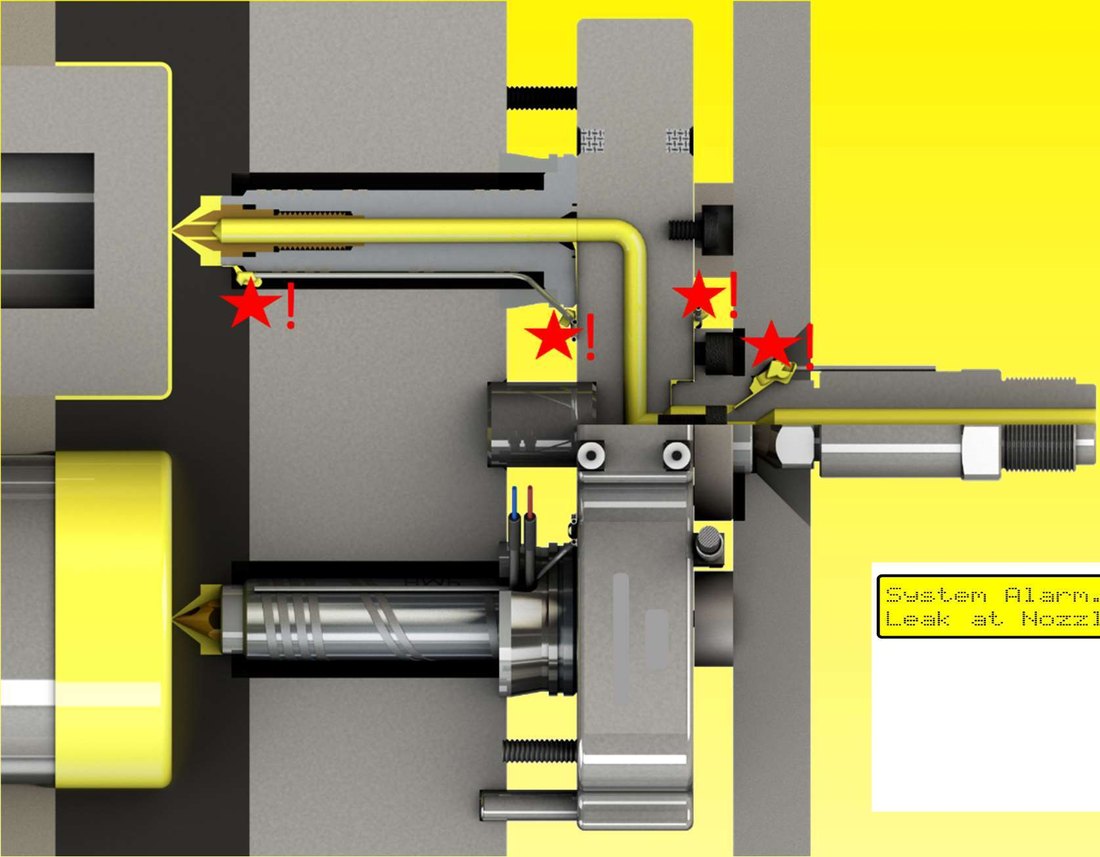 AIRTECT leak detection at the injection moulding nozzle and in the hot runner