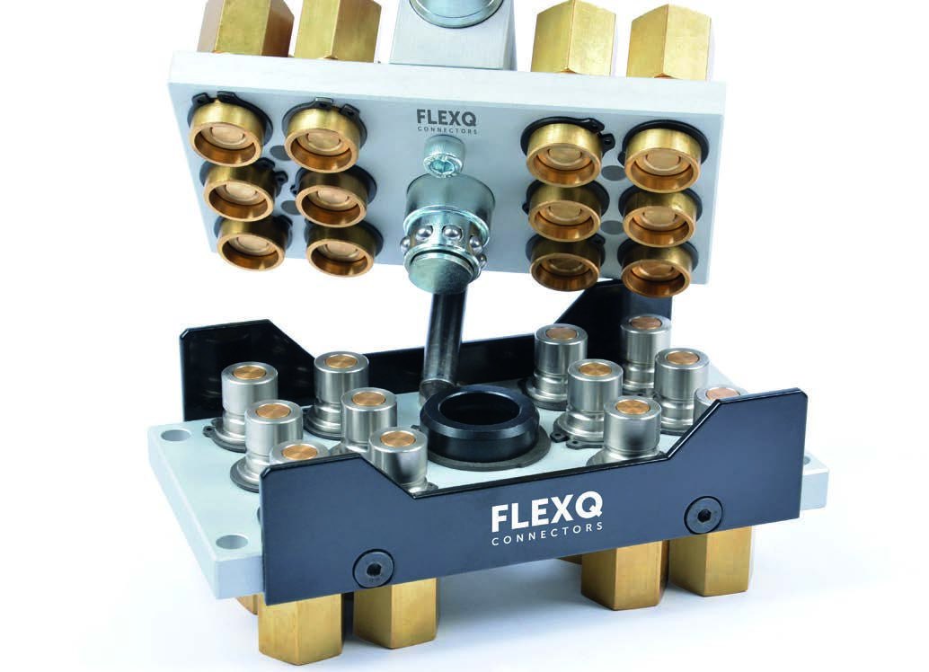 FLEXQ multicoupling plate with brass and stainless steel couplings