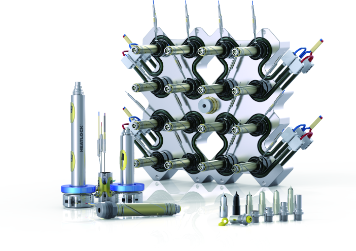 HEATLOCK hot runner manifold systems and nozzles